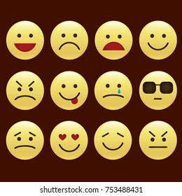 Set of smile icons. emoji. emoticons