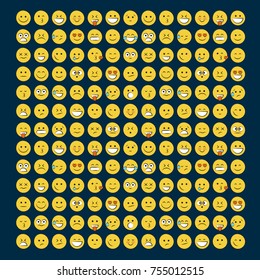 Set of smile icons. emoji. emoticons