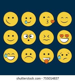 Set of smile icons. emoji. emoticons