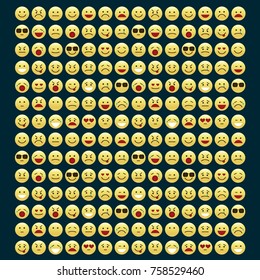 Set of smile icons. emoji. emoticons