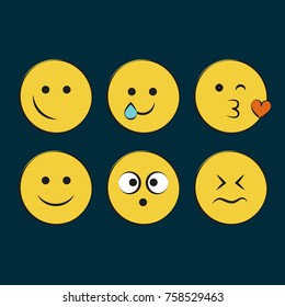 Set of smile icons. emoji. emoticons