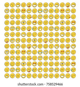 Set of smile icons. emoji. emoticons