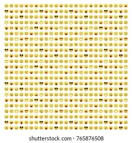 Set of smile icons. emoji. emoticons