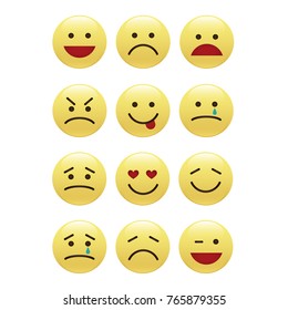 Set of smile icons. emoji. emoticons