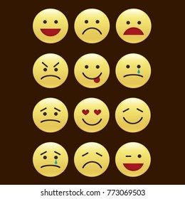 Set of smile icons. emoji. emoticons