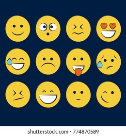 Set of smile icons. emoji. emoticons