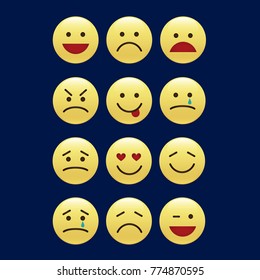 Set of smile icons. emoji. emoticons