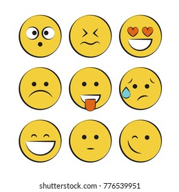 Set of smile icons. emoji. emoticons