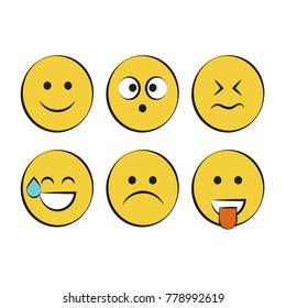 Set of smile icons. emoji. emoticons