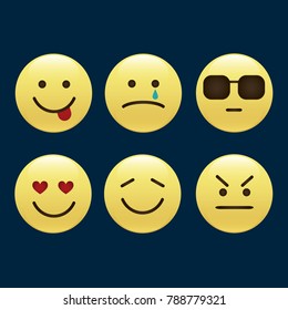 Set of smile icons. emoji. emoticons