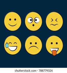 Set of smile icons. emoji. emoticons