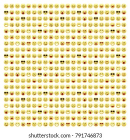 Set of smile icons. emoji. emoticons