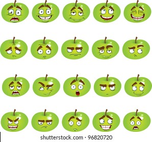 set of smiles apples