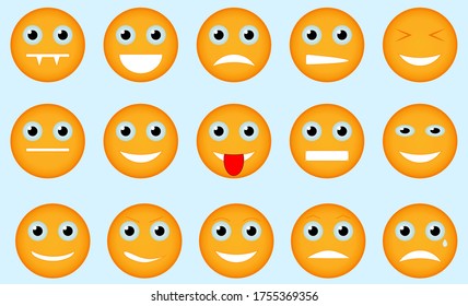 set of smiles, emotion, doodles, pattern