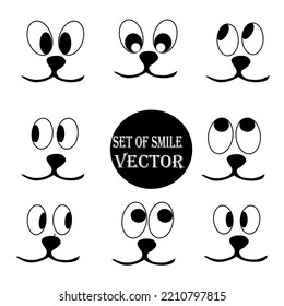 Sonrisas con gafas. Puede utilizarse como pegatinas, pegatinas o adiciones a la ilustración. Trabajo de contorno.
VECTOR