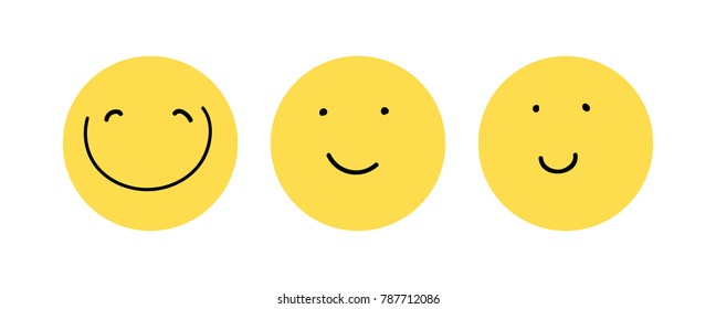 A set of smiles. The image of positive emotions. Vector illustration. Faces for emoji. Doodle. 