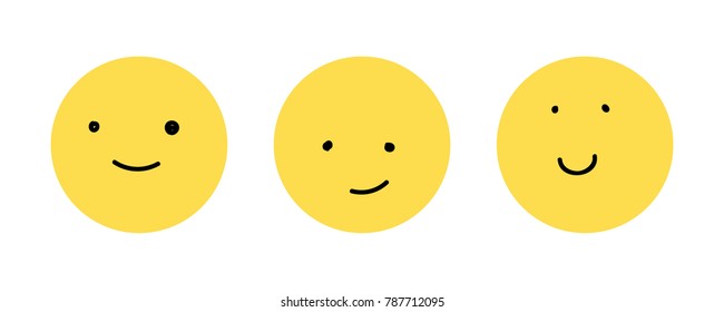A set of smiles. The image of positive emotions. Vector illustration.