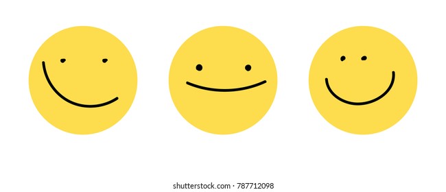 A set of smiles. The image of positive emotions. Vector illustration. Faces for emoji. Doodle. Vector sketch.