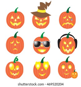 Set smiles pumpkin for Halloween