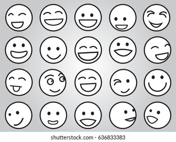 Set of smiley emotion face