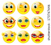 Set of smiley face icons