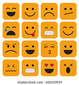 Set of Smiley Face Icons. Emotion Icons.