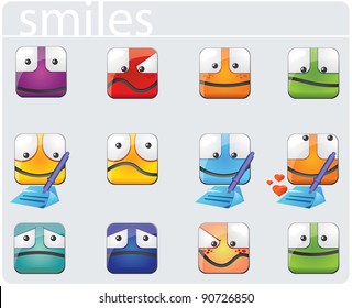 set of smiley faces