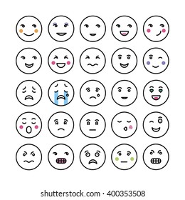 set of smiley faces icons