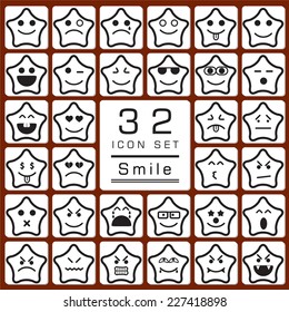 Set of smiley faces icons for web icon collections.