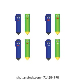 Set of smiley handles with different emotions