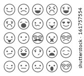 Set of smiley icons: different emotions