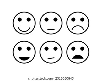 Set of smiley icons: different emotions 