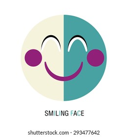 Set of smiley icons: different emotions. emoticon on a white background,a Vector Cute Cartoon faces. 