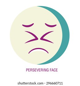 Set of smiley icons: different emotions. emoticon on a white background. A Vector Cute Cartoon Tired Face. doh face, emoji face.