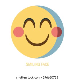 Set of smiley icons: different emotions. emoticon on a white background, a Vector Cute Cartoon smiling faces. emoji face.