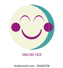 Set of smiley icons: different emotions. emoticon on a white background, a Vector Cute Cartoon smiling faces. emoji face.