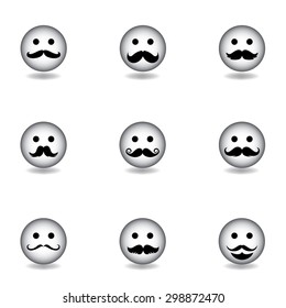 Set of smiley icons: different emotions