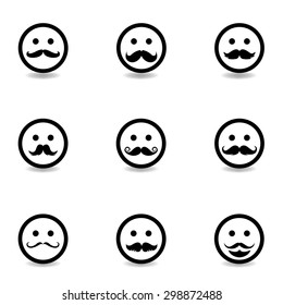 Set of smiley icons: different emotions