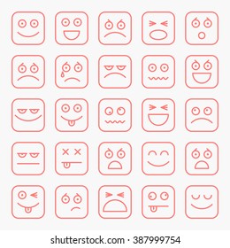 Set of smiley icons. Emoticons