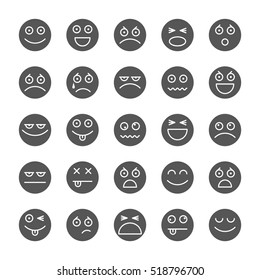 Set of smiley icons. Emoticons