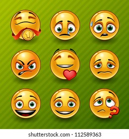 Set of smileys