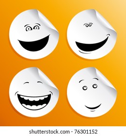 Set of smileys stickers.