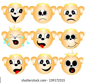 Set of smileys. Vector