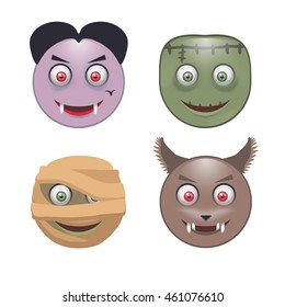 Set of smileys.Monsters.