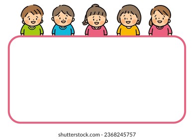Set of smiling kids banners.