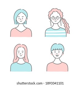 日本女性 横顔 笑う のイラスト素材 画像 ベクター画像 Shutterstock