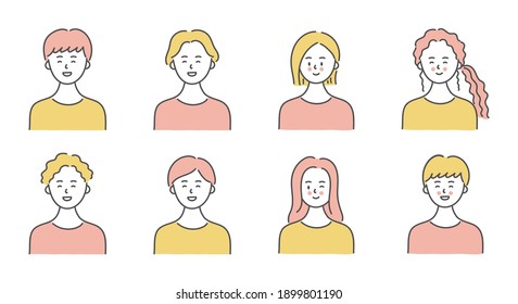 日本女性 横顔 笑う のイラスト素材 画像 ベクター画像 Shutterstock