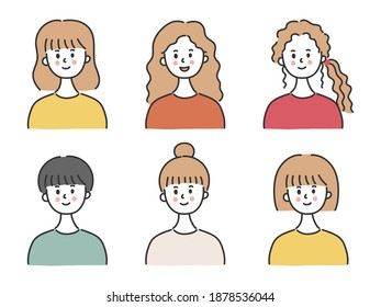 横顔 笑 女性 のイラスト素材 画像 ベクター画像 Shutterstock