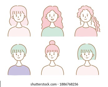 日本女性 横顔 笑う のイラスト素材 画像 ベクター画像 Shutterstock