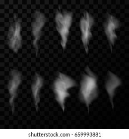 Set Smoke cigarettes isolated on transparent background. Vector Illustration.